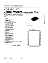 HD63B01Y0 datasheet: CMOS microcomputer, 16K ROM, 256 RAM, 2MHz HD63B01Y0