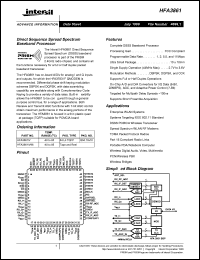 HFA3861IV96 datasheet: Direct sequence spread spectrum baseband processor HFA3861IV96