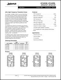 HFA3127B datasheet: Ultra high frequency transistor arrays HFA3127B