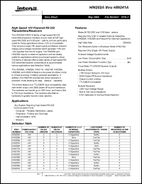 HIN207ACA-T datasheet: High speed +5V powered RS-232 transmitters/receivers HIN207ACA-T