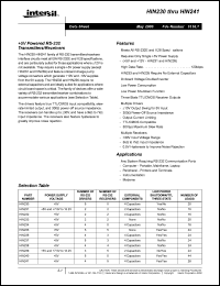 HIN230IB datasheet: +5V powered RS-232 transmitters/receivers HIN230IB