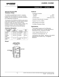 CA3045F datasheet: General purpose NPN transistor arrays CA3045F