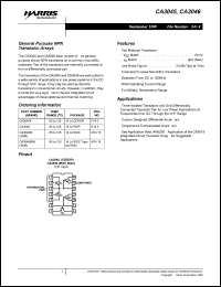 CA3046M datasheet: General purpose NPN transistor arrays CA3046M