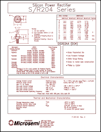 1N1201 datasheet: 12A silicon power rectifier, 150V 1N1201