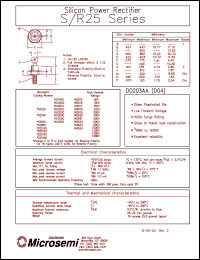 1N1202C datasheet: 25A silicon power rectifier, 200V 1N1202C