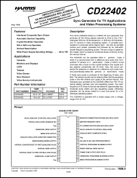 CD22402D datasheet: Sync generator for TV applications and video processing systems CD22402D