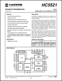 HC5521CM datasheet: Subscriber line interface circuit HC5521CM