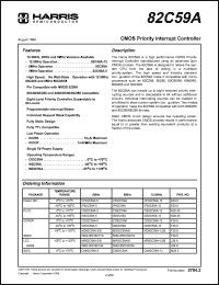 CM82C59A-12 datasheet: CMOS priority interrupt controller, 12.5MHz CM82C59A-12