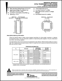 SNJ54HC373W datasheet: Octal transparent D-type latches with 3-state outputs SNJ54HC373W