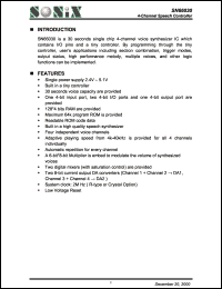 SN66030 datasheet: 3 V, 4-channel speech controller SN66030