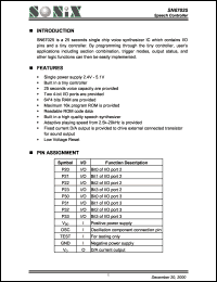 SN67025 datasheet: 3 V, speech controller SN67025