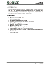 SN67060 datasheet: 3 V, speech controller SN67060