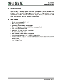 SN67006 datasheet: 3 V, speech controller SN67006