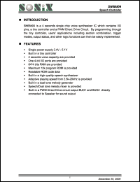 SN68d04 datasheet: 3 V, speech controller SN68d04