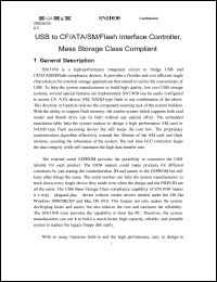 SN11030 datasheet: 3.3 V, USB to CF/ATA/SM/flash interface controller, mass storage class compliant SN11030