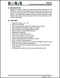 SN6A513 datasheet: 3 V, LCD controller with voice/dual tone melody SN6A513