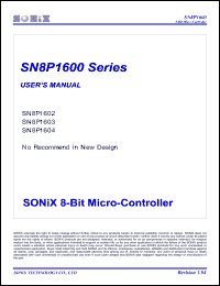SN8P1603S datasheet: 5 V, 8-bit microcontroller SN8P1603S