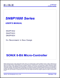 SN8P1604K datasheet: 5 V, 8-bit microcontroller SN8P1604K