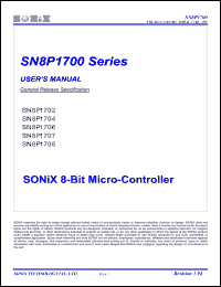 SN8P1702AP datasheet: 5 V, 8-bit microcontroller SN8P1702AP