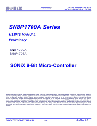 SN8P1702BS datasheet: 5 V, 8-bit microcontroller SN8P1702BS