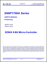 SN8P1702BX datasheet: 5 V, 8-bit microcontroller SN8P1702BX