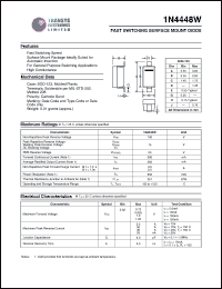 1N4448W datasheet: 100 V,  fast switching surface mount diode 1N4448W