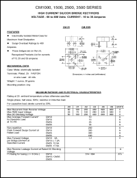 CM3501 datasheet: 100 V, 35 A,  high current silicon bridge rectifier CM3501