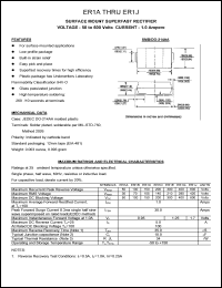ER1G datasheet: 400 V, 1 A,surface mount superfast rectifier ER1G