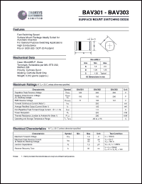 BAV302 datasheet: 200 V,  surface mount switchig diode BAV302