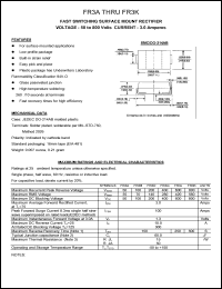 FR3D datasheet: 200 V, 3 A, fast switching surface mount  rectifier FR3D