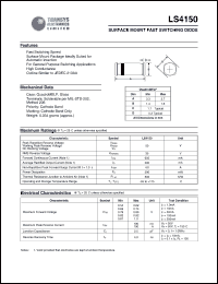 LS4150 datasheet: 50 V, fast switching surface mount  diode LS4150