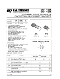 STD17N05L datasheet: N-CHANNEL ENHANCEMENT MODE LOW THRESHOLD POWER MOS TRANSISTORS STD17N05L