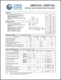 MMBTA55 datasheet: 60 V, PNP small signal surface mount transistor MMBTA55