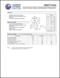 MMDT3906 datasheet: 40 V, dual PNP small signal surface mount transistor MMDT3906