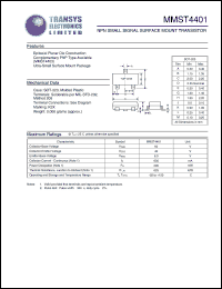 MMST4401 datasheet: 60 V, NPN small signal surface mount transistor MMST4401