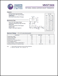 MMST3906 datasheet: 40 V, PNP small signal surface mount transistor MMST3906