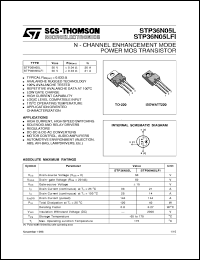 STP36N05L datasheet: N-CHANNEL ENHANCEMENT MODE POWER MOS TRANSISTORS STP36N05L