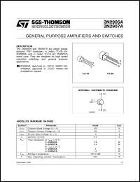 2N2905A datasheet: GENERAL PURPOSE AMPLIFIERS AND SWITCHES 2N2905A