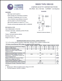 SB360 datasheet: 60 V, 3 A,schottky barrier rectifier SB360