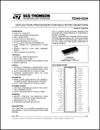 TDA9105A datasheet: DEFLECTION PROCESSOR FOR MULTISYNC MONITORS TDA9105A