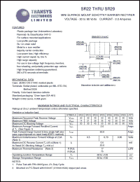 SR22 datasheet: 20 V, 2 A, mini surface mount schottky barrier rectifier SR22