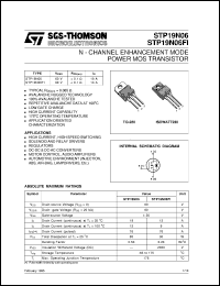 STP19N06 datasheet: N-CHANNEL ENHANCEMENT MODE LOW THRESHOLD POWER MOS TRANSISTOR STP19N06