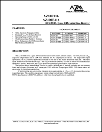 AZ100E116FNR2 datasheet: 4.2 V-5.46 V, ECL/PECL quint differential line receiver AZ100E116FNR2