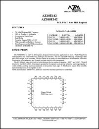 AZ100E14FNR2 datasheet: 4.2 V-5.46 V, ECL/PECL 9-bit shift register AZ100E14FNR2