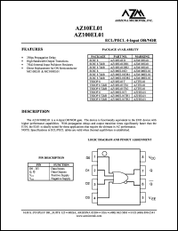 AZ10EL01DR2 datasheet: 4.75 V-5.5 V, ECL/PECL 4-input OR/NOR AZ10EL01DR2