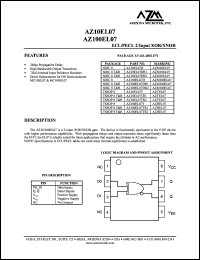 AZ100EL07DR2 datasheet: 4.75 V-5.5 V, ECL/PECL 4-input XOR/XNOR AZ100EL07DR2