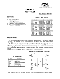 AZ100EL32D datasheet: 4.75 V-5.5 V, ECL/PECL 2 divider AZ100EL32D