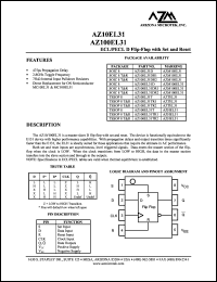 AZ100EL31DR2 datasheet: 4.75 V-5.5 V, ECL/PECL D flip-flop with set and reset AZ100EL31DR2