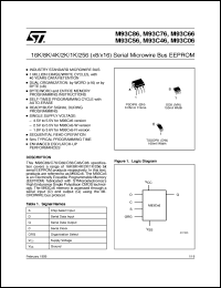 M93C46-W datasheet: 16K/8K/4K/2K/1K/256 (X8/X16) SERIAL MICROWIRE BUS EEPROM M93C46-W