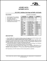 AZ10EL16VOL datasheet: 3.0 V-5.5 V, ECL/PECL oscillator gain stage and buffer with enable AZ10EL16VOL